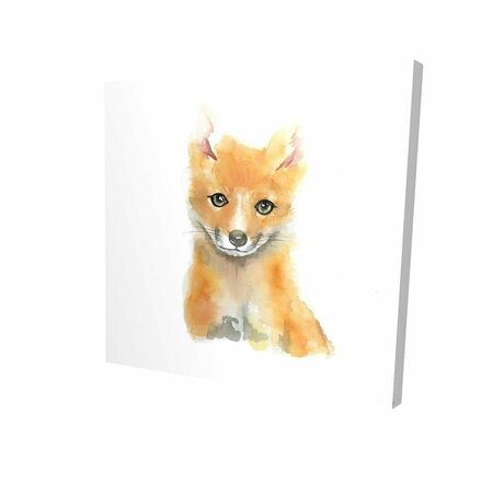 FONDO 16 x 16 in. Watercolor Baby Fox-Print on Canvas FO2793344